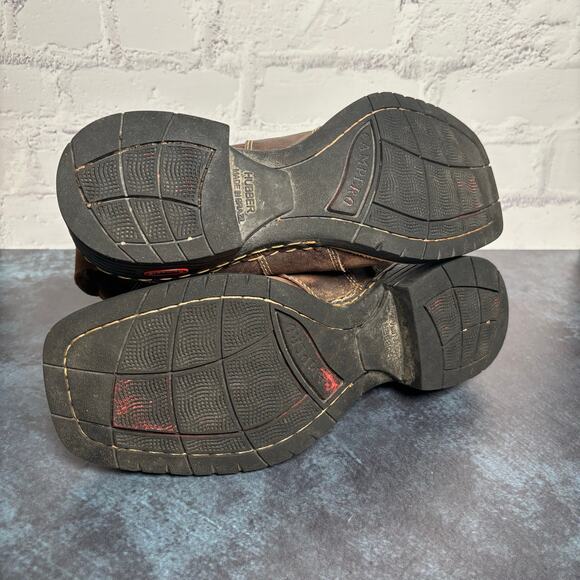 Campero Cowgirl Western Chelsea Boots Brown Leather Pink Stitching Sz 39, US 8.5 - Picture 7 of 7